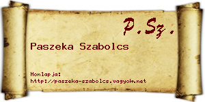 Paszeka Szabolcs névjegykártya